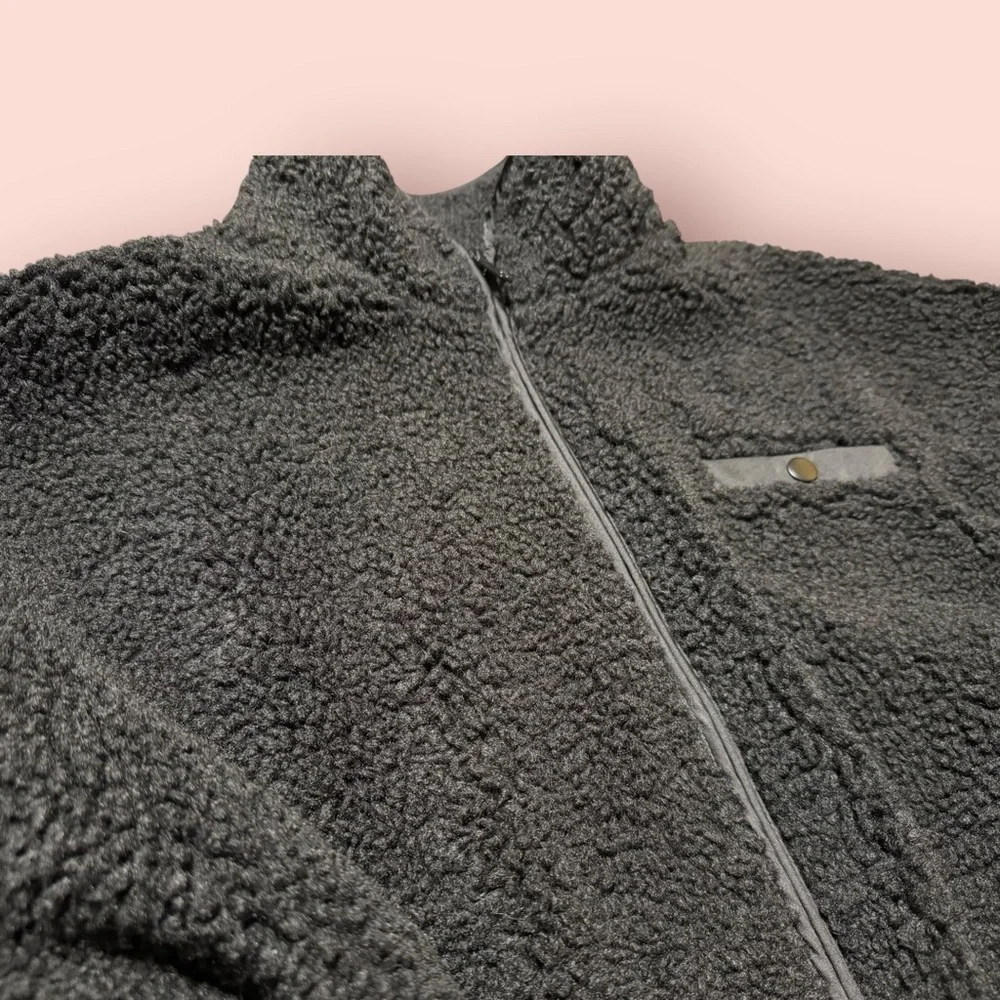 Cotton-On Body Women's Black Sherpa Fleece Zip-Up Jacket Size M Casual - Picture 3 of 9